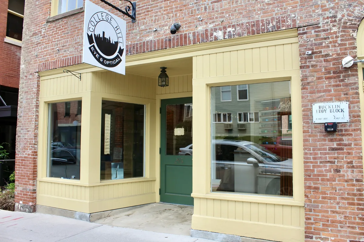 College Hill Eye & Optical storefront on South Main Street in Providence, Rhode Island.